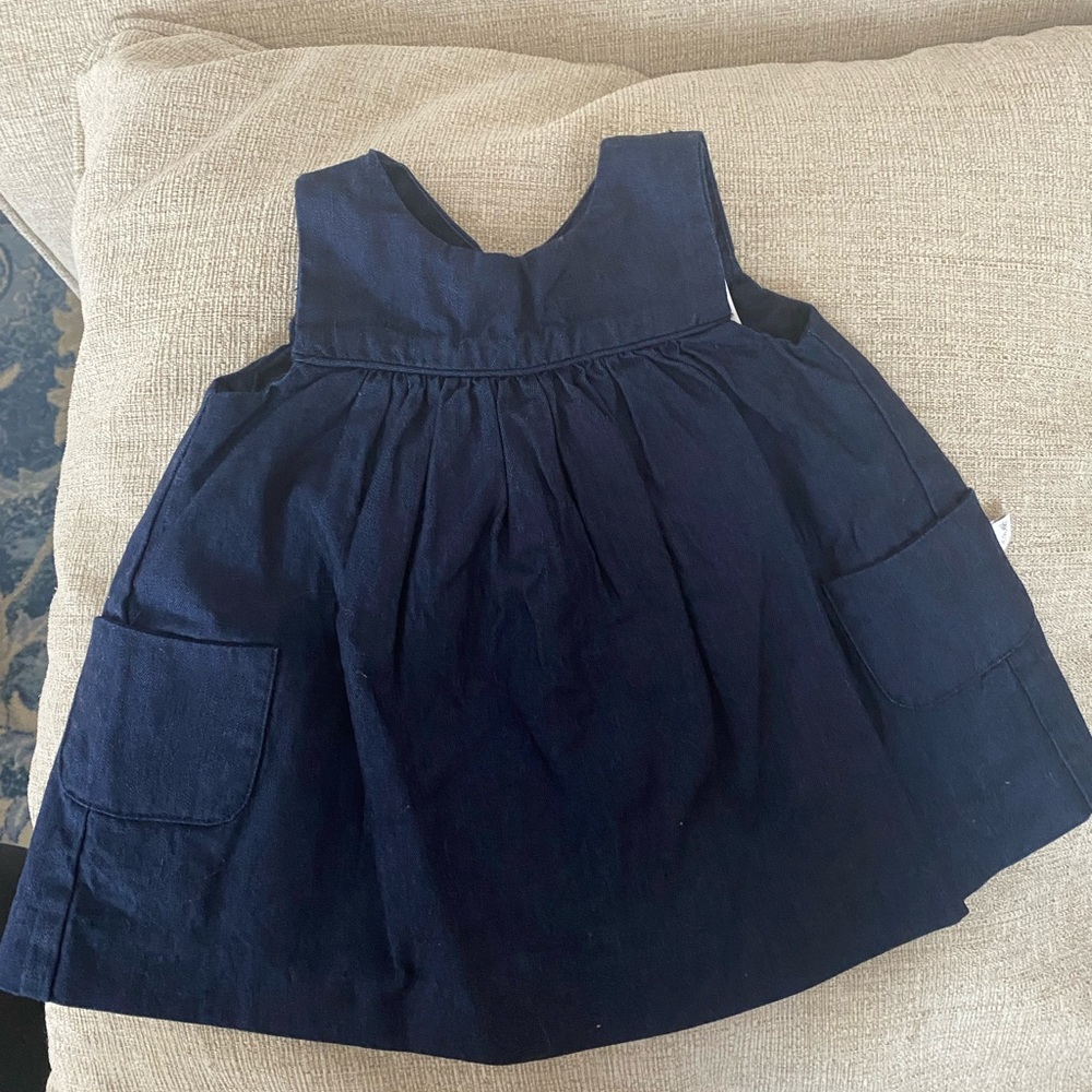Jacadi baby girl 3 M dark blue dress